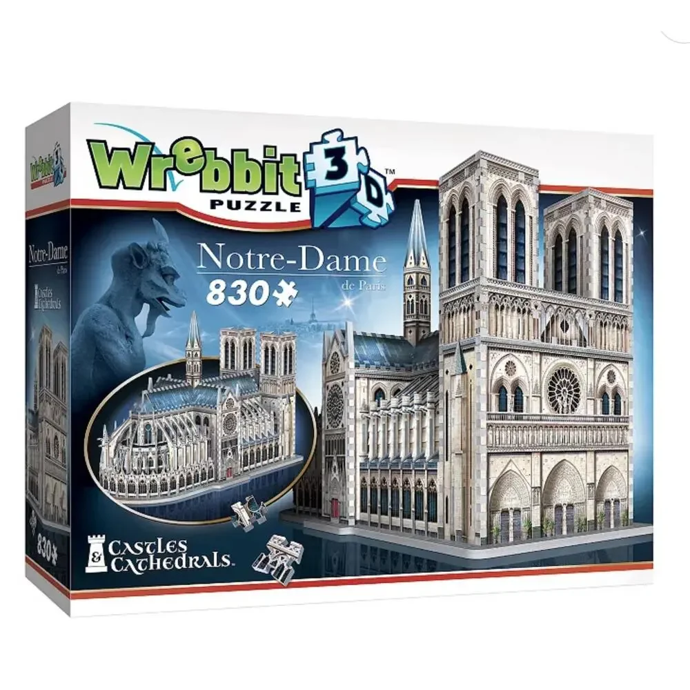 Wrebbit 3D Notre-Dame de‎ Paris 830 Piece 3D Jigsaw Puzzle